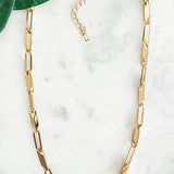 Chevron Link Chain Necklace - Gold