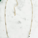 Gold Dipped Precious Stone Necklace - Grey