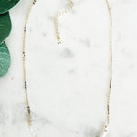 Gold Dipped Precious Stone Necklace - White