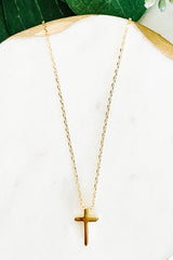 Gold-Dipped Dainty Cross Necklace
