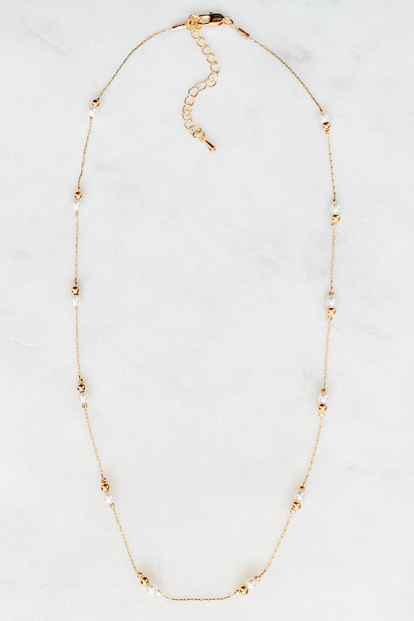 Dainty Bead & Pearl Necklace