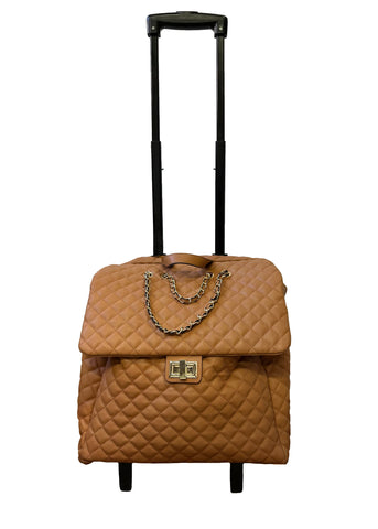 Quilted Roller Bag - Brown