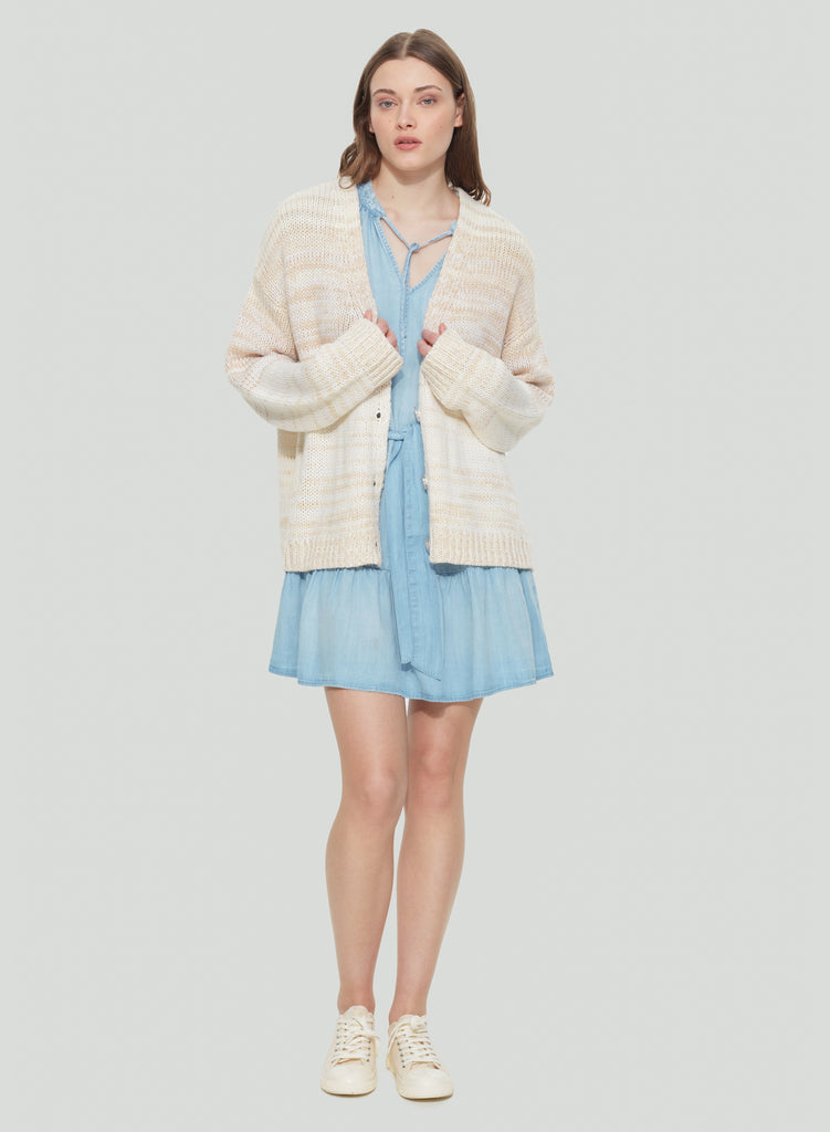 Ombre Button Up Cardigan Sweater